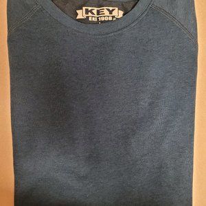 Men's KEY t shirt , NEW without tags,  size LG dark teal blue. Perfect condition